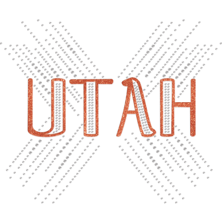 Glitter Utah Rhinestone Iron On Stickers for Clothes